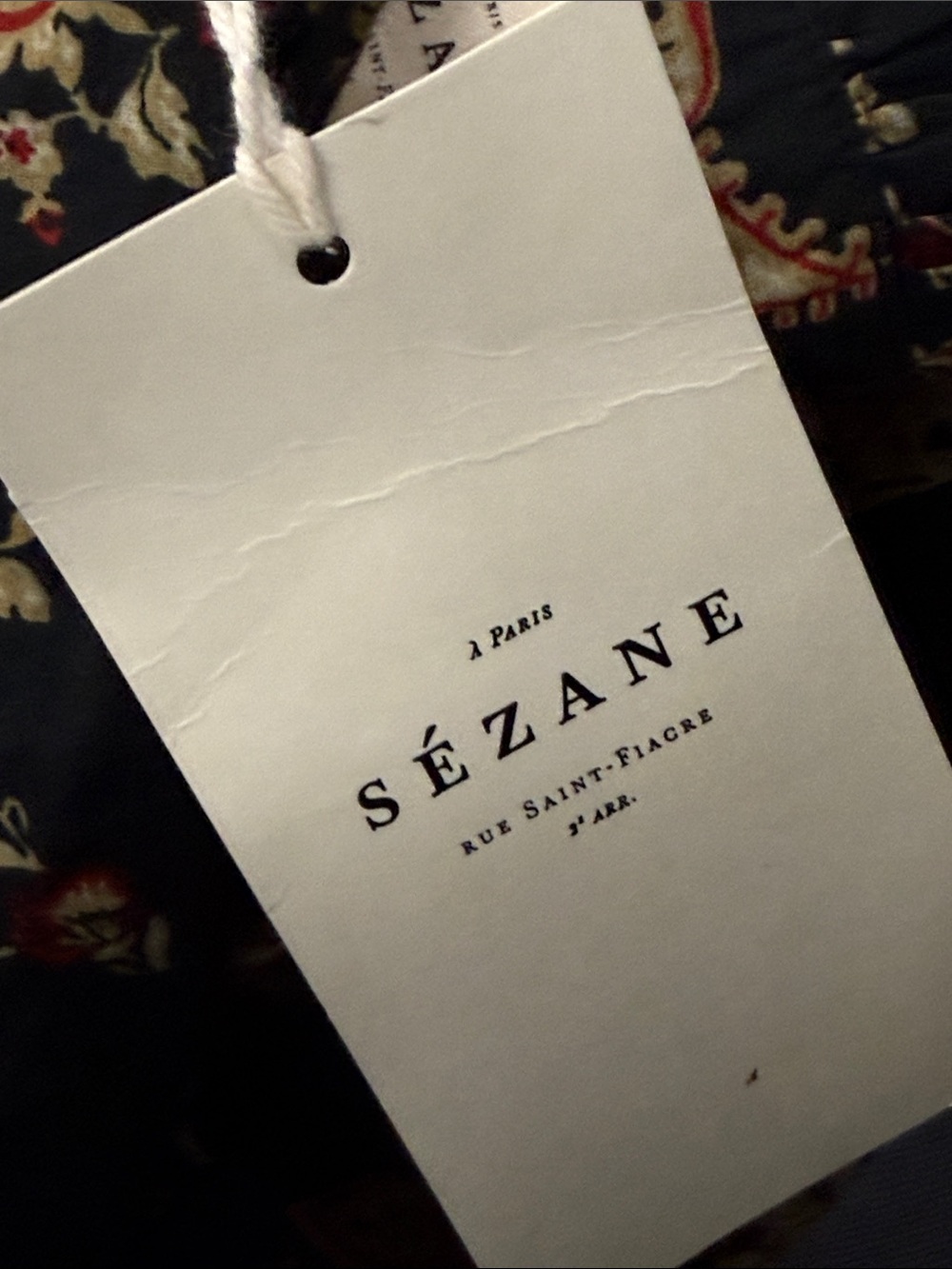 NWT Sezane “Capri” Dress in Paisley Noir 
Wrap Floral Mini Long-Sleeve Brand New - Picture 10 of 11